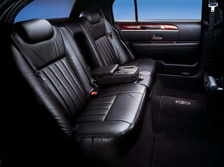 Lincoln Town Car rear seats on display